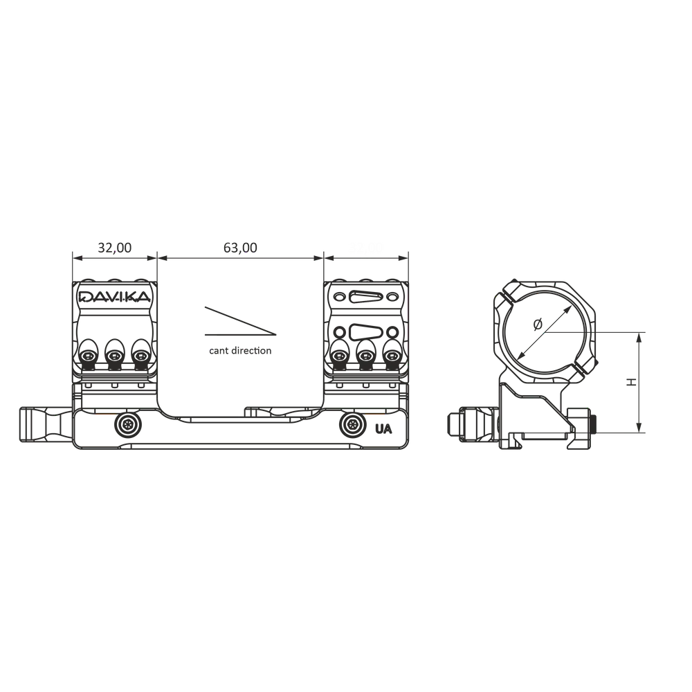 34mm nosač za ciljnik | Picatinny QD Ergo baza