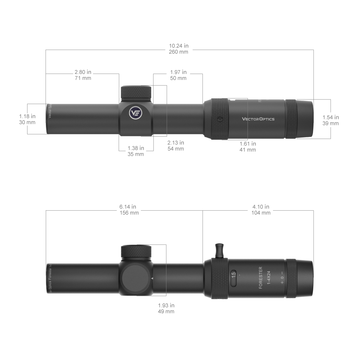 Vector Optics Forester 1-4x24SFP puškarski ciljnik