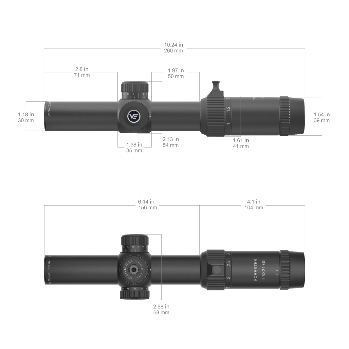 Vector Optics Forester 1-5x24SFP GenII puškarski ciljnik Vector Optics