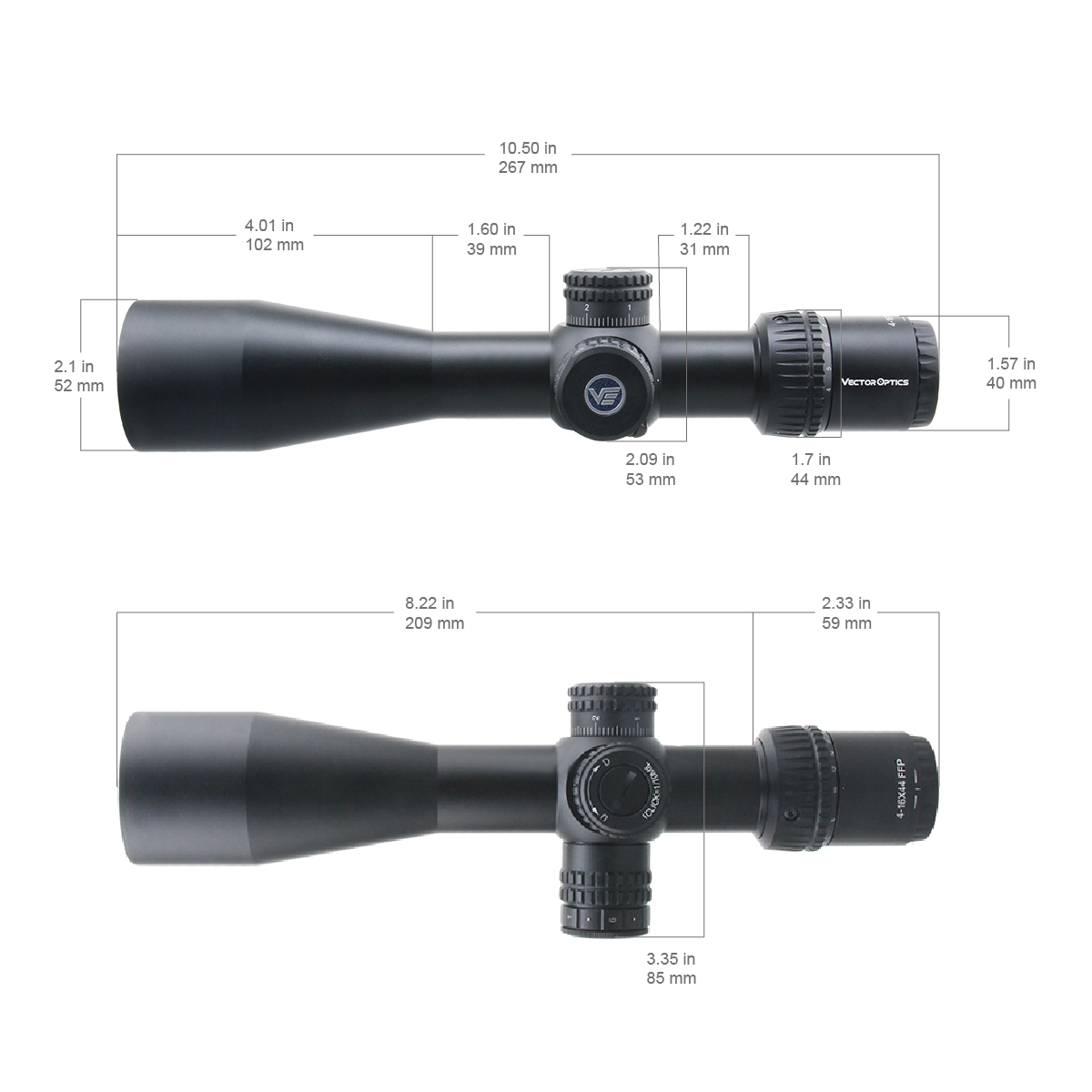 Vector Optics Veyron 4-16x44 IR First Focal Plane Illuminated puškarski ciljnik