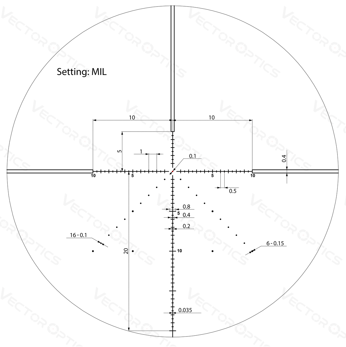 Vector Optics Veyron 4-16x44 IR First Focal Plane Illuminated puškarski ciljnik