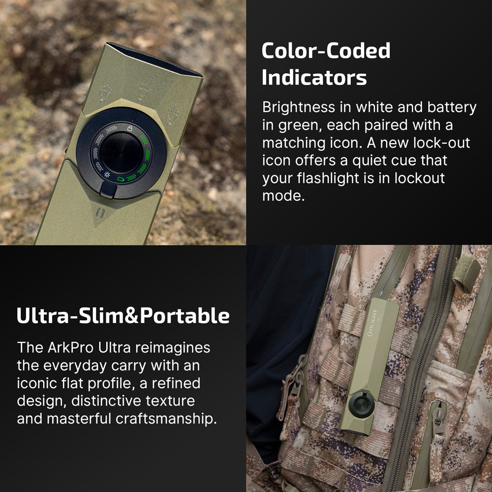 Olight ArkPro Ultra | flat 4-u-1 EDC svjetiljka | 1.700 lm - Olive Green
