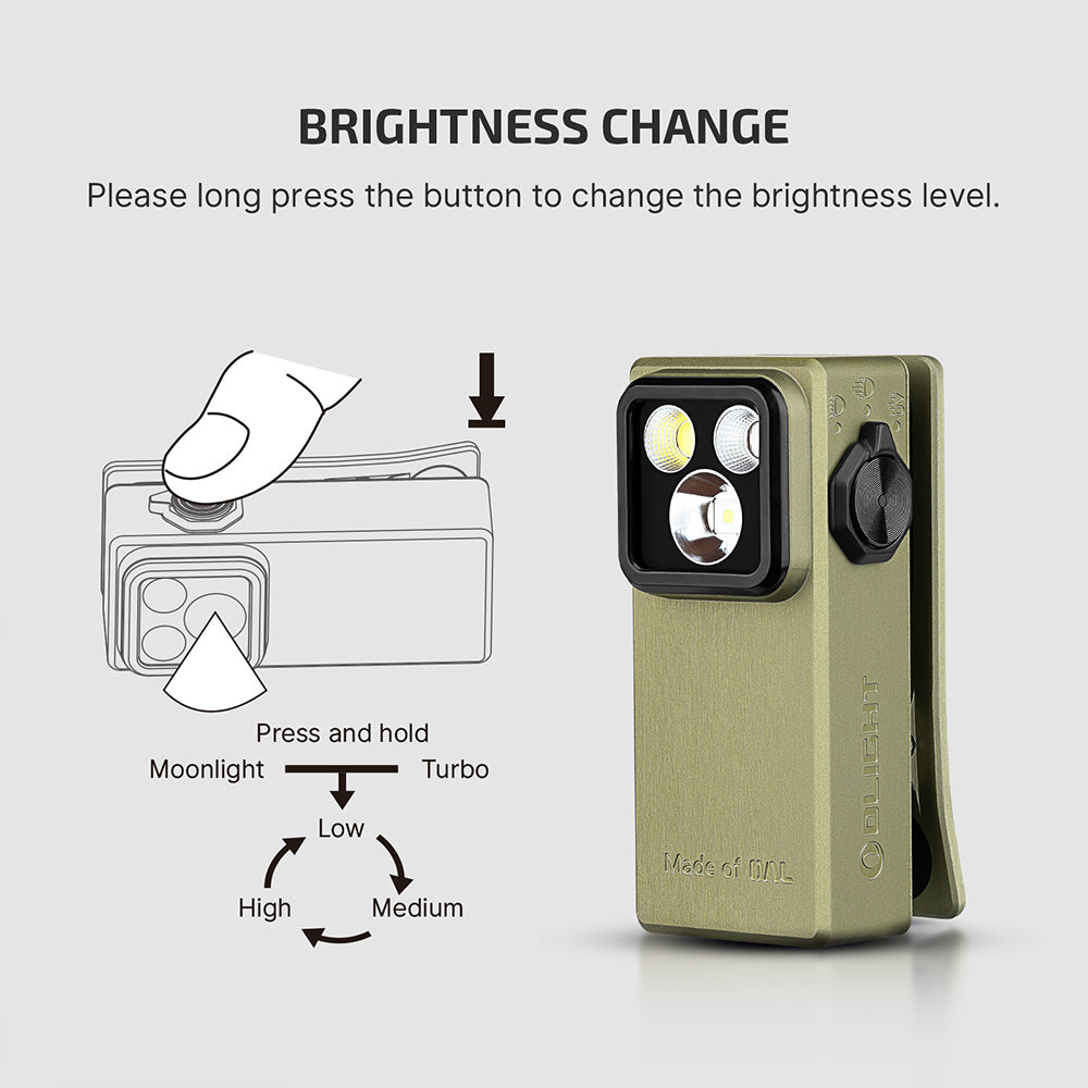Olight Oclip Ultra | 3-u-1 EDC svjetiljka s kopčom | 530 lm - Olive Green