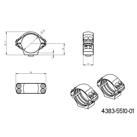 30 mm prstenovi za optiku | duga Picatinny QD Ergo baza 