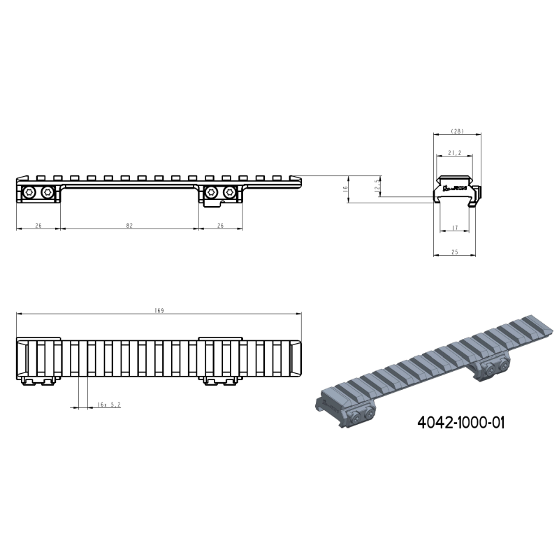 CZ 500 & CZ 557 Picatinny šina | Duga