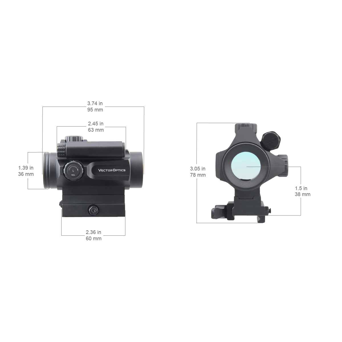 Vector Optics Nautilus 1x30 Ciljnik s Dvostrukim Križem crvena točka 