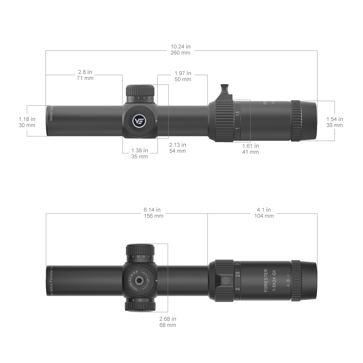 Vector Optics Forester 1-5x24SFP GenII optički nišan 