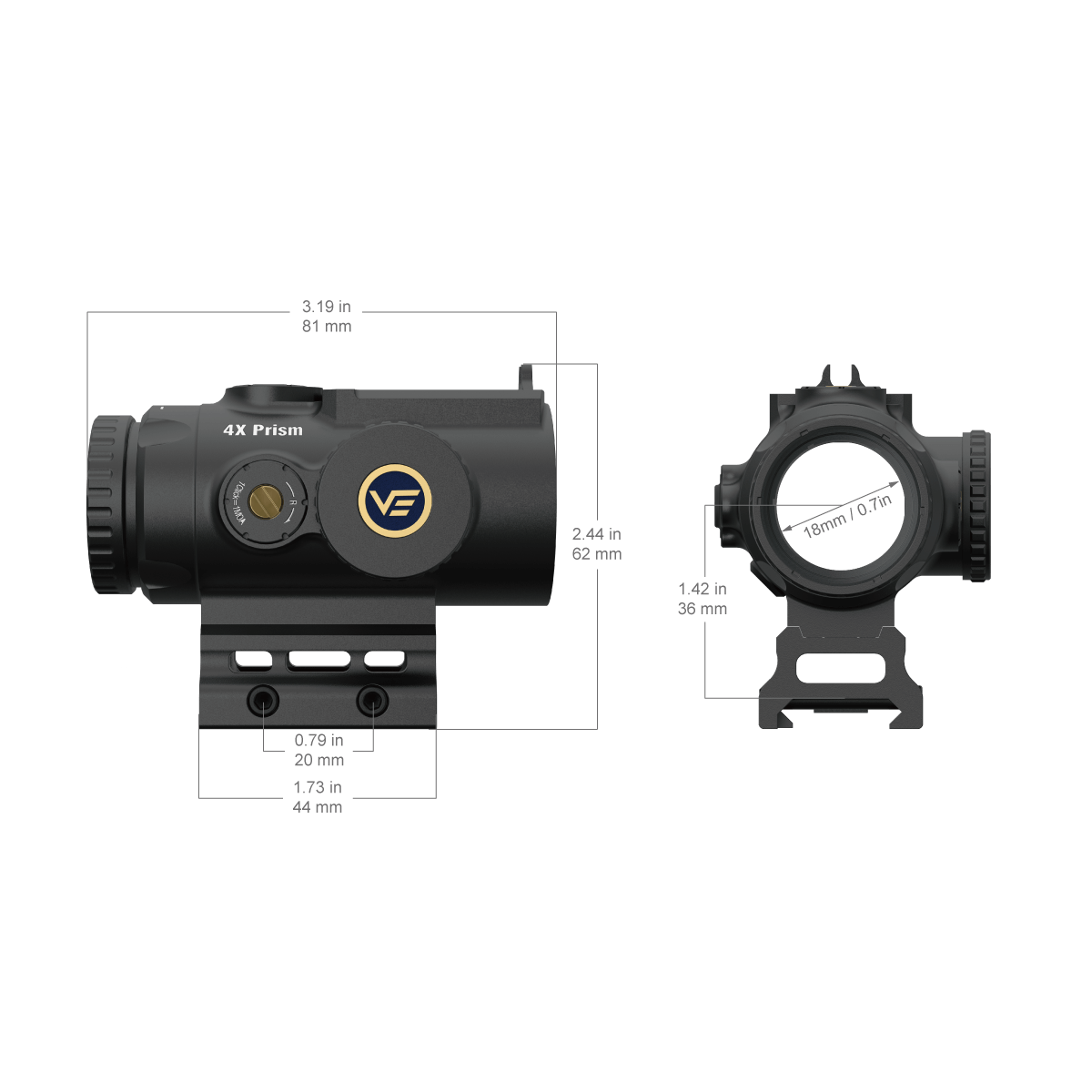 Vector Optics Paragon 4X 24 ultra kompaktni prizm optički nišan 