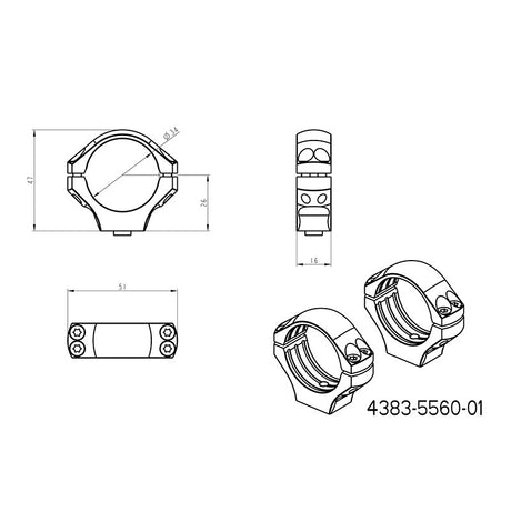 34mm prstenovi za optiku | duga Picatinny QD Ergo baza 