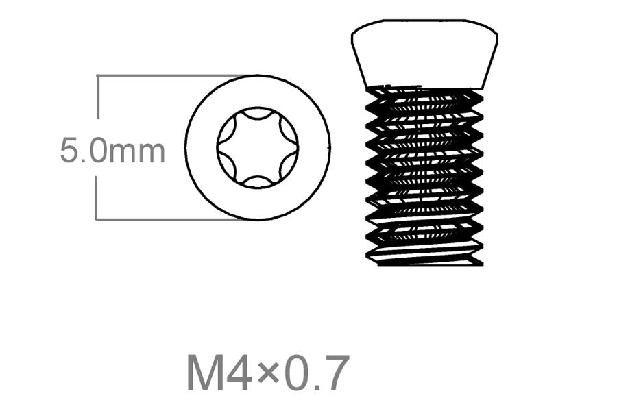 Set vijaka 3 kom | M4x0.7 [T10] 8 mm 