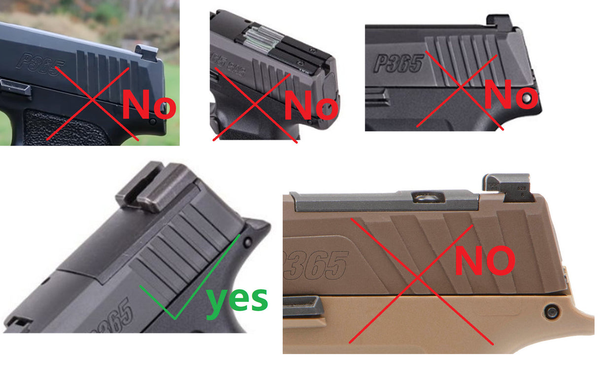 Sig P365 [X & XL] Optics Ready ploča provjera kompatibilnosti