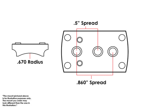 Univerzalna sačmarica / puška [.670’’ Radius] montaža za red dot | tip S [RMSc DPP K-series footprint]