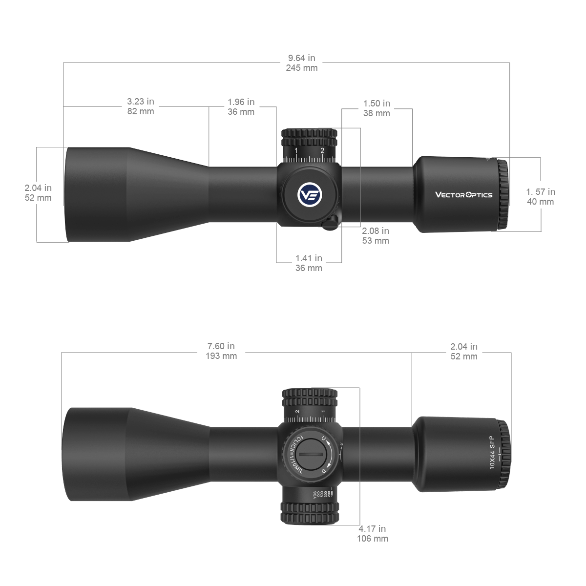 Vector Optics Veyron 10x44 SFP kompaktan optički nišan 