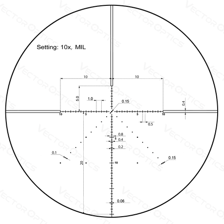 Vector Optics Veyron 10x44 SFP kompaktni puškarski ciljnik