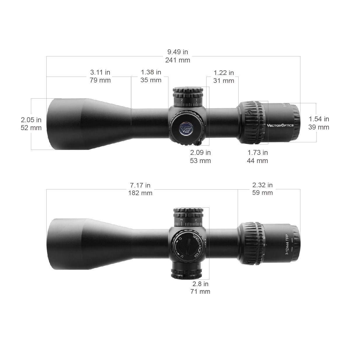 Vector Optics Veyron 3-12x44 FFP kompakt optički nišan 