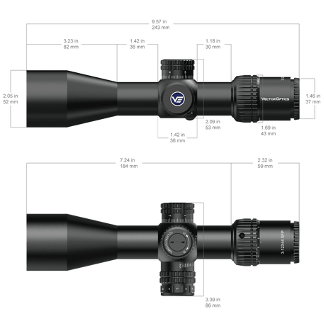 Vector Optics Veyron 3-12x44IR SFP kompaktna puščana optika