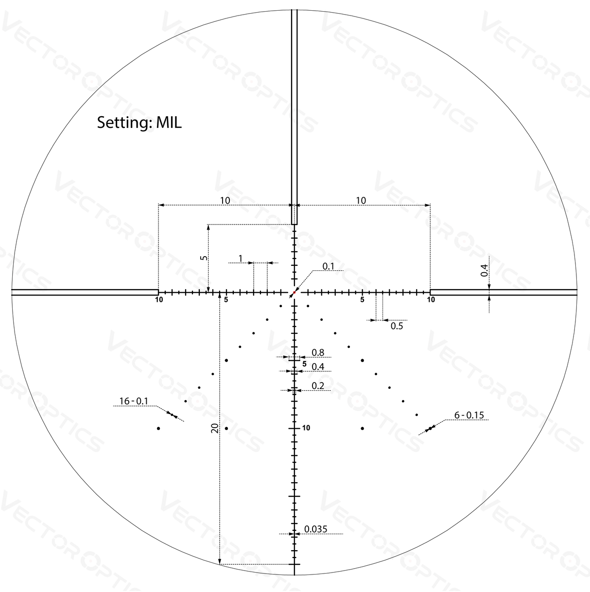 Vector Optics Veyron 4-16x44 IR Prva žarišna ravnina osvijetljena optički nišan 