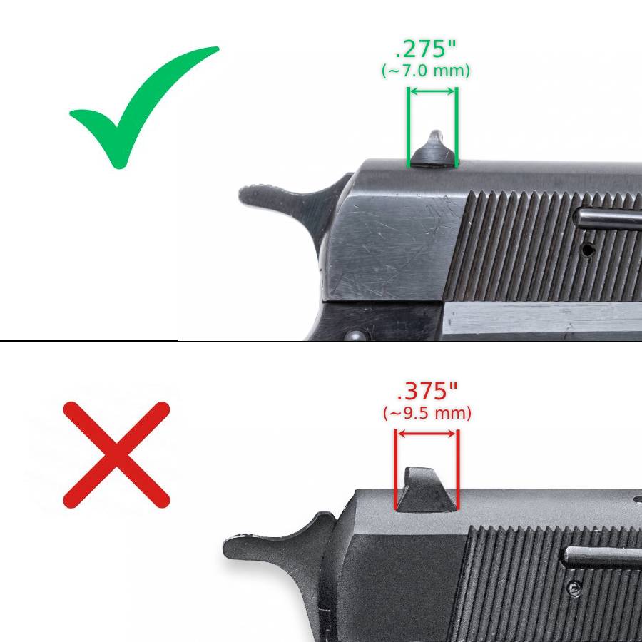 Browning Hi-Power Vigilante adjustable rear sight | blank