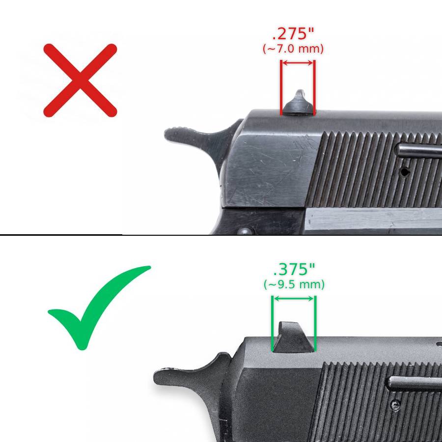 Browning Hi-Power [Vigilante Mark III Practical HP40] podesivi nišani | bijele točke