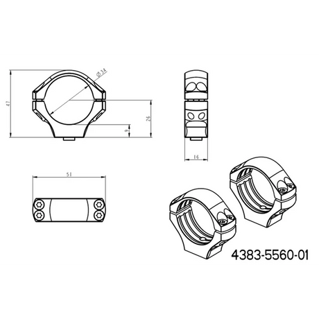 34mm prstenovi za optiku | duga Picatinny QD taktička baza 