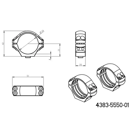 34mm prstenovi za optiku | duga Picatinny QD taktička baza 