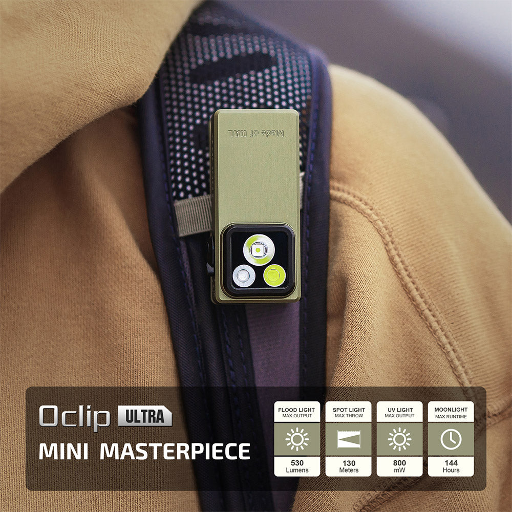 Olight Oclip Ultra | 3-u-1 EDC svjetiljka s kopčom | 530 lm - Olive Green