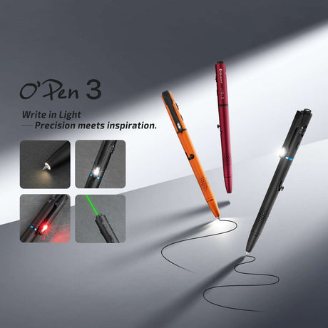 Olight O’Pen 3 | višenamjenska svjetiljka u obliku olovke | 120 lm + zeleni laser - Black