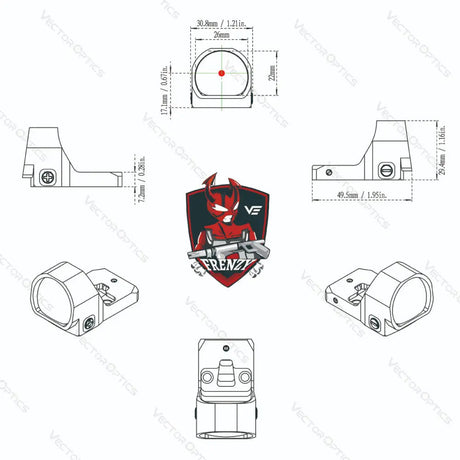 Vector Optics Frenzy 1x22x26 MOS red dot ciljnik