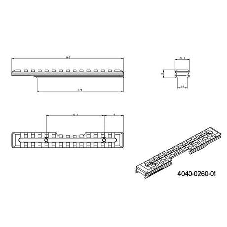 Brno ZKM 451 Picatinny šina [steel] | 16 mm